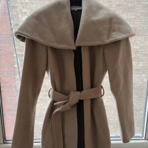 DI PRIMA Taupe Cape Coat Cashmere size Xs